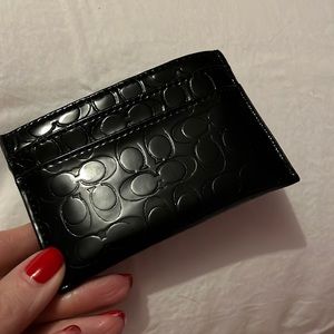 coach patent leather card case/wallet
